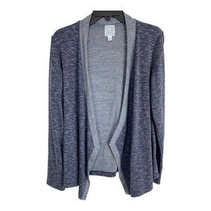 Sunday Womens Shirt Adult Size medium Shrug Grayish Blue  Open Front Long Sleeve